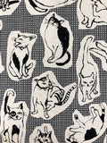 Character Cats fabric (white or dark grey)
