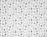 Yoga Cats fabric (white or grey)