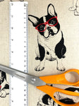 French Bulldog fabric (natural or chartreuse)