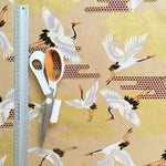 Art Deco Cranes fabric (sand)