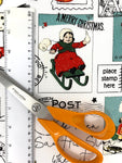 All About Christmas Postcards fabric (white or green)