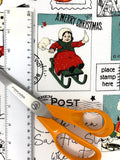 All About Christmas Postcards fabric (white or green)