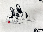 French Bulldog fabric (natural or chartreuse)