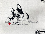 French Bulldog fabric (natural or chartreuse)