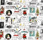 All About Christmas Postcards fabric (white or green)