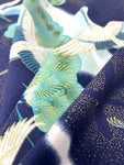 Cranes in Flight fabric (blue)