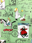 All About Christmas Postcards fabric (white or green)