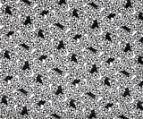 Floral Cats fabric (black or grey)