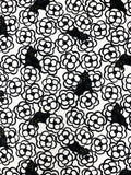 Floral Cats fabric (black or grey)