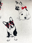 French Bulldog fabric (natural or chartreuse)