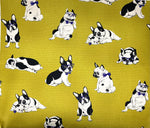 French Bulldog fabric (natural or chartreuse)