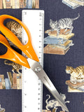 Library Cats fabric (blue)