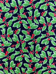 Holly Christmas fabric