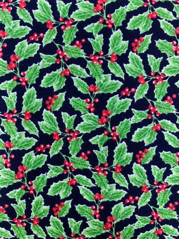 Holly Christmas fabric