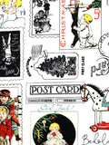 All About Christmas Postcards fabric (white or green)