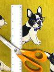 French Bulldog fabric (natural or chartreuse)