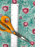 Peacock Party Liberty fabric (extra wide, teal)