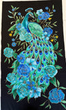 Peacock fabric panel (blue/green)