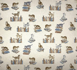 Library Cats fabric (natural)