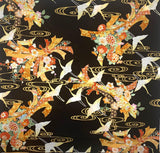 Cranes and Bows fabric (black)