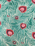 Peacock Party Liberty fabric (extra wide, teal)