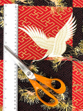 Crane Checkerboard fabric (red)