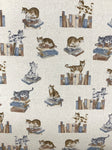 Library Cats fabric (natural)