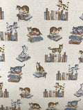 Library Cats fabric (natural)