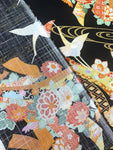Cranes and Bows fabric (black)