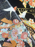 Cranes and Bows fabric (black)