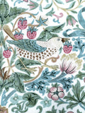William Morris Strawberry Thief fabric, Art Nouveau pink bird print craft cotton, Morris & Co