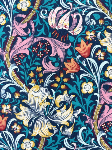 Morris Golden Lily fabric (Navy blue)