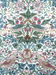 William Morris Strawberry Thief fabric, Art Nouveau pink bird print craft cotton, Morris & Co