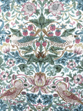 William Morris Strawberry Thief fabric, Art Nouveau pink bird print craft cotton, Morris & Co