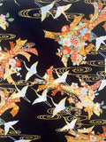 Cranes and Bows fabric (black)