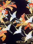 Cranes and Bows fabric (black)