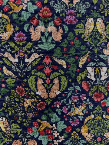 Art Nouveau Woodland fabric (blue)