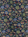 Art Nouveau Forest fabric (blue)