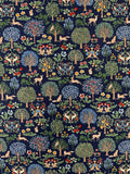Art Nouveau Forest fabric (blue)
