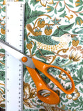 William Morris Strawberry Thief fabric (Green/Amber)
