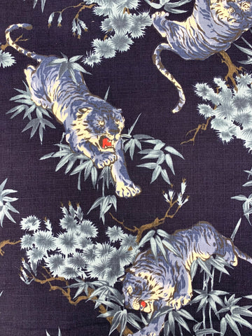 Tiger Jungle fabric (blue)