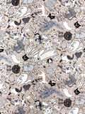 Crazy Cats fabric (white or beige)