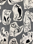Character Cats fabric (white or dark grey)