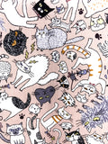 Crazy Cats fabric (white or beige)