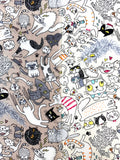 Crazy Cats fabric (white or beige)
