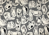 Character Cats fabric (white or dark grey)