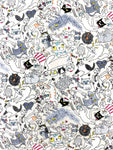 Crazy Cats fabric (white or beige)