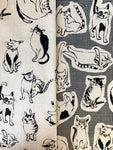 Character Cats fabric (white or dark grey)