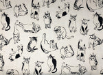 Character Cats fabric (white or dark grey)