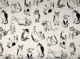 Character Cats fabric (white or dark grey)